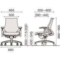 【設置込】イトーキ エフチェア ローバック 布張り 可動肘 ハンガー付 ウレタンキャスター 黒ベース 黒脚 ストロングブルー×ブラック 1脚（直送品）