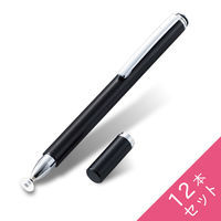 タッチペン スタイラスペン ディスクタイプ スタンダード クリップ付 12本入り P-TPD02BK/12 エレコム 1個