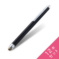 タッチペン スタイラスペン 導電繊維 スタンダードタイプ 12本入り P-TPS03BK/12 エレコム 1個