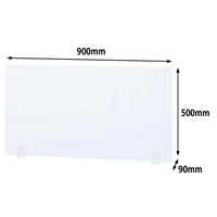 オカムラ　飛沫防止パネルセット　シングルタイプ　幅900×高さ500mm　（飛沫防止・飛沫対策）1セット（3枚分）（取寄品）