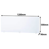 オカムラ　飛沫防止パネルセット　シングルタイプ　幅1200×高さ500mm　（飛沫防止・飛沫対策）1セット（3枚分）（取寄品）