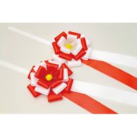 ササガワ テープカット用花型リボン 花径130 35-7087 1箱(3組入)