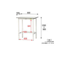 【車上渡し】山金工業 ワークテーブル150 軽量作業台 高調整 半面棚板付 幅900×奥行600×高900～1200mm Sホワイト 1台（直送品）