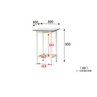 【車上渡し】山金工業 ワークテーブル150 軽量作業台 固定式 全面棚板付 幅600×奥行600×高さ950mm シルキーホワイト 1台（直送品）