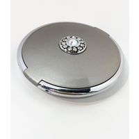 センコー ラウンドクリスタル　コンパクトミラー　クローム　２個セット AWN101129（直送品）