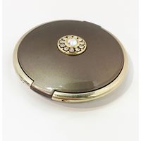 センコー ラウンドクリスタル　コンパクトミラー　ブロンズ　２個セット AWN101129（直送品）