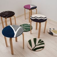 センコー M+home　シャトー　チェアパッド　直径約38cm　ブルー M+170628 1個（直送品）