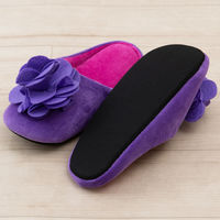 センコー SDS　ローズ　花モチーフ付き スリッパ　約24.5cm　バイオレット SDS150399 1足（直送品）