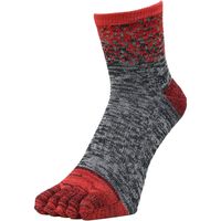 ディックコーポレーション 安全靴用カラーソックス グラデーション 5本指 アンクル レッド 2色入 CB-070 1セット（直送品）