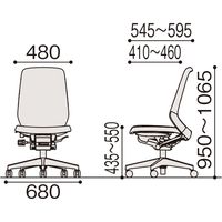 【設置込】イトーキ ノートチェア ハイバック ランバーサポート無 肘無 グレーベース パーシモンオレンジ 1脚（直送品）