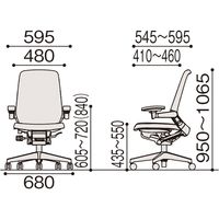 【設置込】イトーキ ノートチェア ハイバック ランバーサポート無 アジャスタブル肘付 ブラックベース ライトグレーＷ 1脚（直送品）