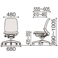 【設置込】イトーキ ノートチェア ローバック ランバーサポート無 肘無 グレーベース ネイビーブルー 1脚（直送品）