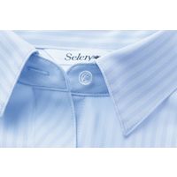 セロリー Selery 長袖ブラウス サックス ２３号 S-37042（直送品）