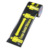 【養生テープ】標示テープ ソーシャルディスタンス 幅100mm×長さ10m パイオランテープ 1セット（24巻：1巻×24）