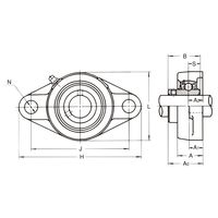 旭精工 ひしフランジ形ユニット UCFL形 止めねじ付き、円筒穴形 UCFL211 1セット(2個)（直送品）