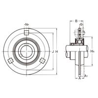 旭精工 鋼板製丸フランジ形ユニット BPF形 止めねじ付き、円筒穴形 BPF2 1セット(9個)（直送品）