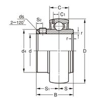 旭精工 インサート軸受 UC形(軸径インチ寸法) 止めねじ付き、円筒穴形 UC210ー30 1セット(4個)（直送品）