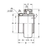 旭精工 インサート軸受 UC形 止めねじ付き、円筒穴形 UC209C4HR5 1セット(3個)（直送品）