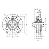旭精工 印ろう付き丸フランジ形ユニット UCFC形 止めねじ付き、円筒穴形 UCFC208C4HR5 1セット(2個)（直送品）