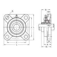旭精工 角フランジ形ユニット UCF形 止めねじ付き、円筒穴形 UCF305 1セット(3個)（直送品）