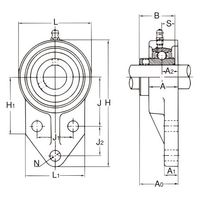 旭精工 ひしフランジ形ユニット UCFK形 止めねじ付き、円筒穴形 UCFK203 1セット(5個)（直送品）