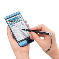 エレコム　極細タッチペンロング（ブラック）　P-TPLFBK　　（わけあり品）