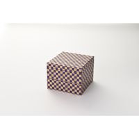 瑞光明 エコノミー紙重箱 4寸角2段 市松紺 黒仕切A付 v1318e40-2imksa1 1包（2段30組）（直送品）