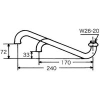 KVK PZK212-17 流し台パイプ13 1/2 170 1本（直送品）