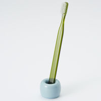 【まとめ買いセット】無印良品 磁器歯ブラシスタンド・1本用 ブルー・直径4×高さ3cm 12個 良品計画