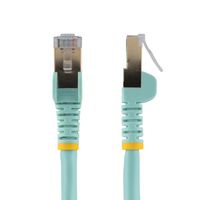 カテゴリ6A対応LANケーブル 1m/アクア Cat6A STP(シールドツイストペア)ケーブル 爪折れ防止カバー付き 6ASPAT1MAQ