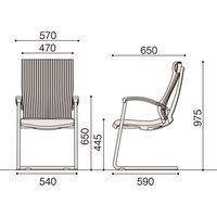 【設置込】イトーキ スピーナチェア 会議イス 背樹脂 座：クロス張り シルバーベース キャンテイレバー脚 スモークグレー×ブラック 1脚（直送品）