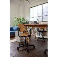 【組立設置込】内田洋行 MU（エムユー） チェア MU-150BS 肘なし 座クッション オーク×ブラック 5-342-1501 1脚（直送品）