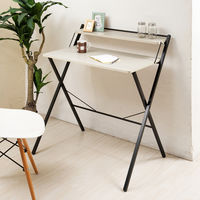 永井興産 棚付折りたたみワークデスク 幅850×奥行645×高さ920mm ナチュラル NK-567NA 1台（直送品）