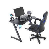 不二貿易 レイズ ゲーミングデスク 幅1050×奥行600×高さ700mm ブルー 18573 1台（直送品）