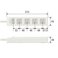 延長コード 電源タップ 1m 3ピン 4個口 一括スイッチ ほこり防止 磁石付 白 T-T09-3410WH/RS エレコム 1個