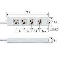 延長コード 電源タップ ハーネスプラグ 3m 3ピン 4個口 マグネット 抜け止め T-WHRM3430LG/RS エレコム 1個