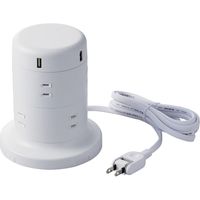 タワー型 電源タップ USBタップ 8個口 USB-A×5 2m 雷ガード ほこり防止 白 ECT-0620WH エレコム 1個（直送品）