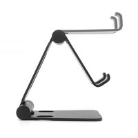 スマホスタンド 折りたたみ小型/～5インチまで対応/mini DOUBLE SWING/ブラック AS-MWBM-BK 1個 アーキサイト