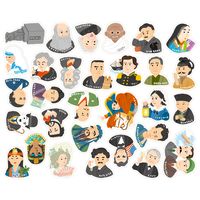 銀鳥産業 フレークマグネット 世界の偉人 1個