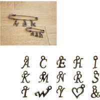 日本紐釦貿易(Nippon Chuko) 日本紐釦貿易 イニシャルチャーム S アンティークゴールド W5×H9mm 5個入 KE771（直送品）