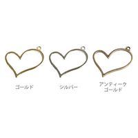 日本紐釦貿易 フレームペンダンド ハート 3個入 外径約W39×H35mm ゴールド KE910-G（直送品）