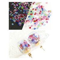 日本紐釦貿易 ダイヤカット型無穴ビーズ 10g ミックスカラー KE925 1セット(5袋)