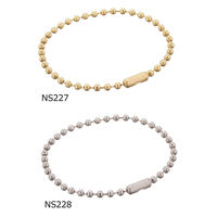 日本紐釦貿易 ボールチェーン シルバー 全長14cm NS228-10T 1セット(10本×5袋)