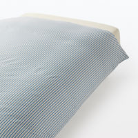 無印良品 再生ポリエステル使い 乾きやすい 掛ふとんカバー D 190×210cm用 ブルーチェック 1セット（2枚） 良品計画