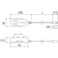 ハヤノ産業 DC24V電源レール用プラグ付きコード 400 DCP400 1本 63-2847-79（直送品）