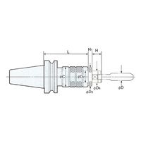 日研工作所 シンクロ用タップホルダ BT50-ZH12CH-165 1式 62-3632-47（直送品）