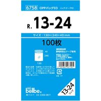 ベルベ 雑貨 包装 OPPバッグリップ付 R 13-24 6758 1袋(100枚)