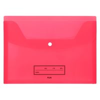 プラス ファイル 年組氏名 スクール れんらく袋 A4ヨコ フタ・マチ付 レッド 79833 1セット（5冊）