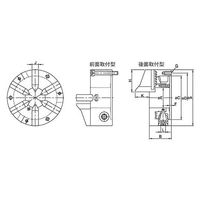 ファーステック 錐型6爪スクロールチャック FT-AS04F 1台 63-1409-66（直送品）