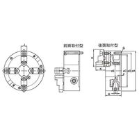 ファーステック 4爪生硬兼用スクロールチャック FT-PSK09F 1台 63-1409-59（直送品）